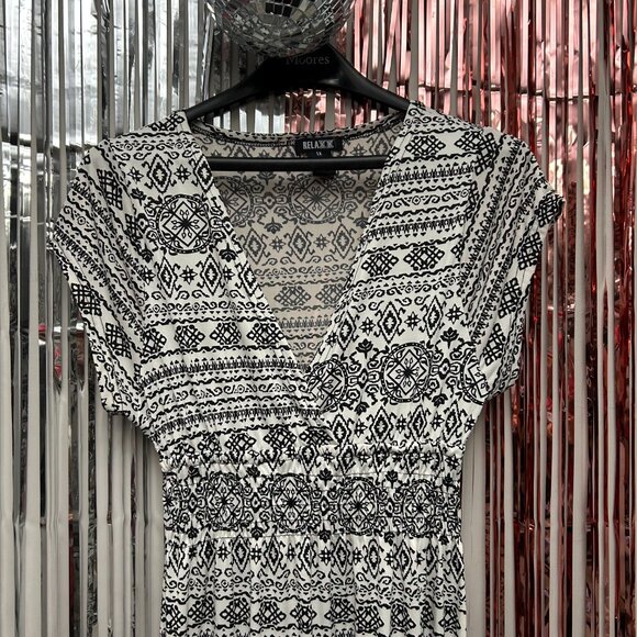 RELAXX Long Dress Women Size 1X Black White Cocktail Party Formal - Picture 2 of 4